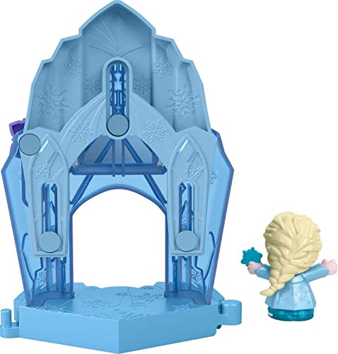 Fisher-Price Little People Toddler Toys Disney Frozen Elsa’s Palace Portable Playset with Figure for Preschool Kids Ages 18+ Months