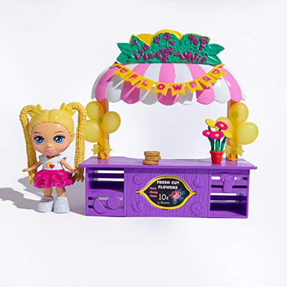 Love, Diana, Kids Diana Show, Fashion Fabulous Doll with 2-in-1 Lemonade and Flower Stand Pop-Up Shop, 11 Surprise Play Pieces, Purple Lemonade Stand Flips into Gorgeous Flower Stand, Ages 3+