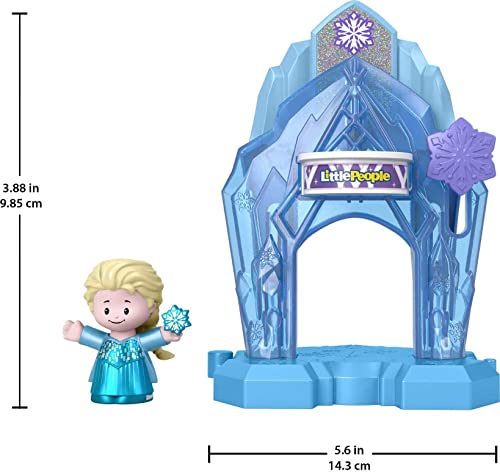 Fisher-Price Little People Toddler Toys Disney Frozen Elsa’s Palace Portable Playset with Figure for Preschool Kids Ages 18+ Months