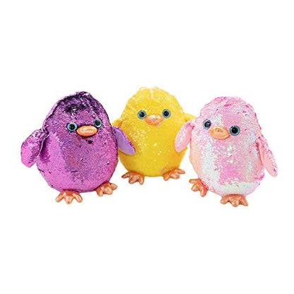 10" Gitzy Super Chubby Reversible Sequin Plush Easter Chicks