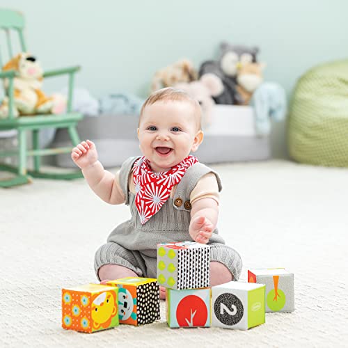 Infantino Colors & Numbers Bath Blocks - 6 Soft Blocks for Bath or Playtime, Adorable Animals, Numbers, Colors and Patterns, Fun to Stack, Toss, Grasp and Learn, for Babies and Toddlers, 0M+