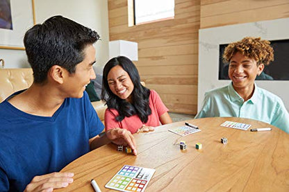 Mattel Games Lowdown Roll & Write Family Dice Game with Dry Erase Boards and Markers for 7 Year Olds and Up