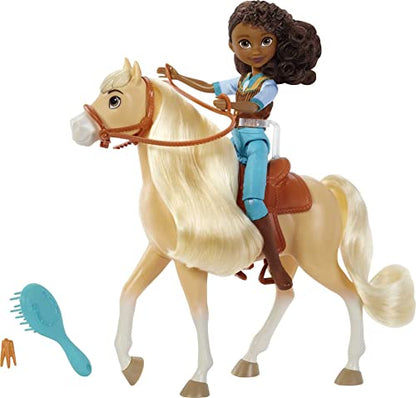 Spirit Pru Doll (7 in) with 7 Movable Joints, Fashion Top, Treats, Brush & Chica Linda Horse (8 in) with Soft Mane & Tail, Great Gift for Ages 3 Years Old & Up