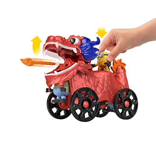 Imaginext Minions The Rise of Gru Dragon Disguise Roll-Along Vehicle with Minion Figure for Preschool Kids Ages 3 and Up