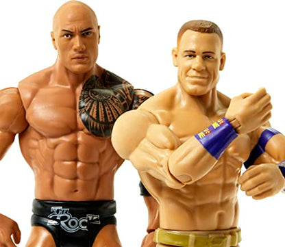 WWE The Rock vs John Cena Championship Showdown 2-Pack 6-inch Action Figures Monday Night RAW Battle Pack for Ages 6 Years Old & Up