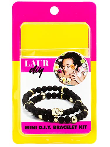 LaurDIY Black Gold Stretch Bracelet MINI DIY KIT, Multicolor