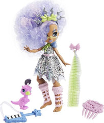 Cave Club Bashley Doll (8 – 10-inch, Lavender Hair) Poseable Prehistoric Fashion Doll with Dinosaur Pet and Accessories, Gift for 4 Year Olds and Up [Amazon Exclusive]