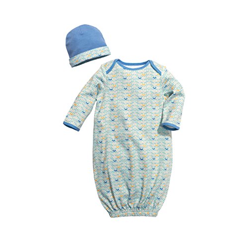 Baby Dumpling C.R. Gibson Dear One Too Collection Gown and Cap Set, 0-6 Months - Blue