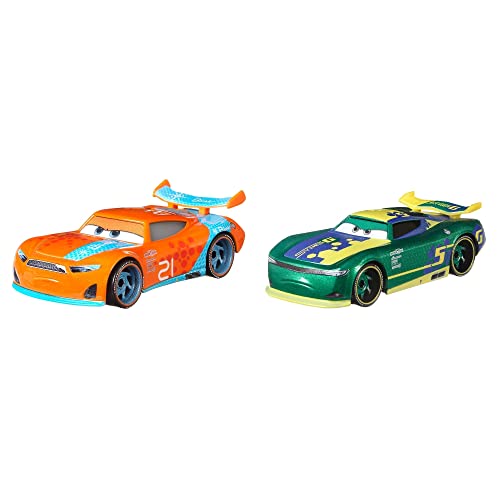 Disney Cars Toys and Pixar Cars 3, Ryan Inside Laney & Eric Braker 2-Pack, 1:55 Scale Die-Cast Fan Favorite Character Vehicles for Racing and Storytelling Fun,Multi