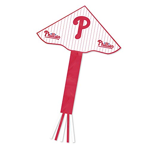 Party Animal MLB Philadelphia Phillies Unisex Kite with Long 52-inch Tail, White, 50-inches x 28-inches