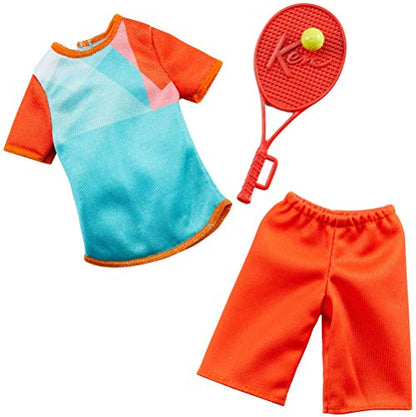 Barbie Clothes - Career Outfits for Ken Doll, Tennis Player Uniform with Ball and Racket, Multi