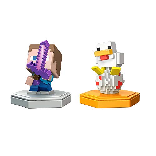 Mattel Minecraft Earth Boost Mini Figure 2-Pack, NFC Chip Enabled for Play with Minecraft Earth Augmented Reality Mobile Device Game, Toys for Girls and Boys Age 6 and Up