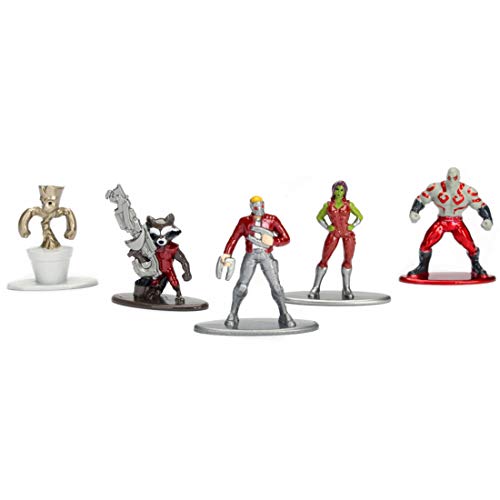 JADA - Nano Metalfigs Marvel 5 Pack: Pack 2 (Star Lord, Rocket Raccoon, Gamora, Drax, Groot)