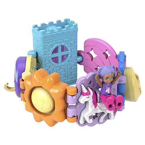 Polly Pocket Bracelet Treasures Wearables with Snap-Together Sections and Micro Doll, Gift for Kids Ages 4+