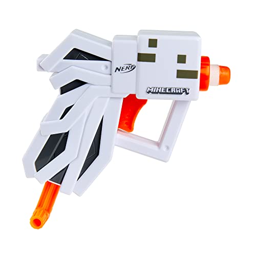 NERF MicroShots Minecraft Ghast Mini Blaster, Includes 2 Official Elite Darts, Christmas Stocking Stuffers, Minecraft Ghast Mob Design