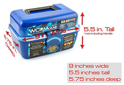 SouthBend WG-TB88-B Wormgear 88Pc Ld D Tackle Box Blue, Multi