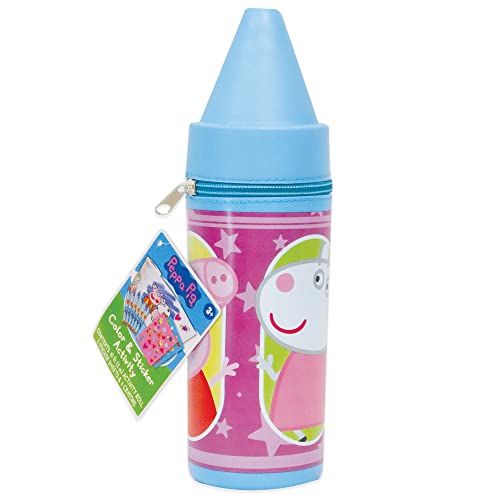 Peppa Pig: Color & Sticker Activity - Zipper Case Holds 10' Coloring Paper, 2 Sticker Sheets & 6 Crayons, Kids Ages 3+