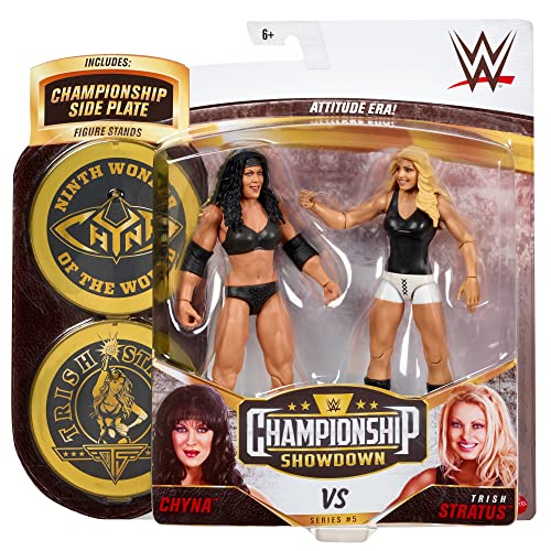 WWE MATTEL Chyna vs Trish Stratus McIntyre Championship Showdown 2 Pack 6 in Action Figures High Flyers Battle Pack for Ages 6 Years Old and Up