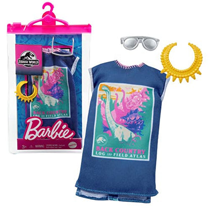 Barbie Fashions Complete Looks 3 of Doll Clothes Inspired by Popular Brand Roxy, Complete Look with Outfit & Accessories Dolls, Gift for Kids 3 to 8 Years Old