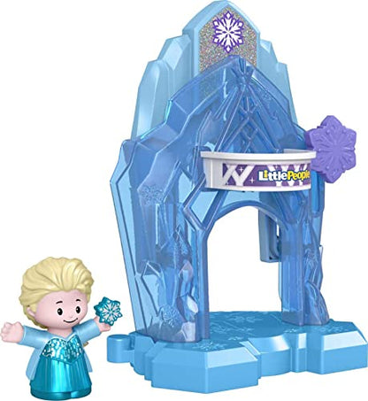 Fisher-Price Little People Toddler Toys Disney Frozen Elsa’s Palace Portable Playset with Figure for Preschool Kids Ages 18+ Months