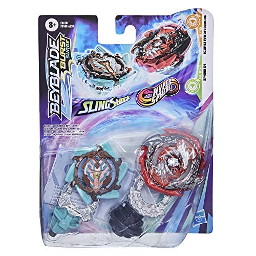 BEYBLADE Hasbro Burst Surge Dual Collection Pack Hypersphere Eclipse Evo Devolos D5 and Slingshock Sphinx S4-2 Spinning Tops,Battle Game Toys