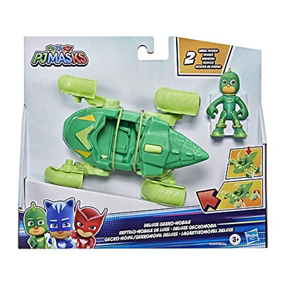 PJ Masks Gekko Deluxe Vehicle Preschool Toy, Gekko-Mobile Car with 2 Wheel Modes and Gekko Action Figure for Kids Ages 3 and Up