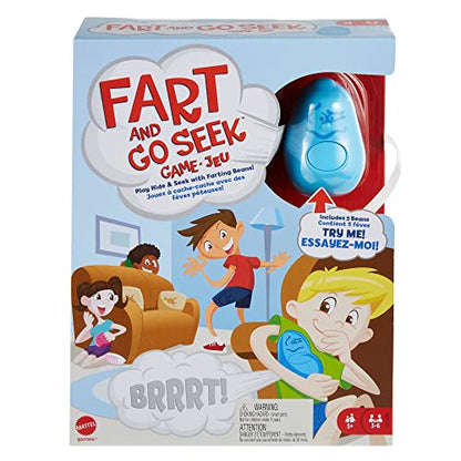 Mattel Games Fart and Go Seek Kids Game, Indoor & Outdoor Hide & Find Activity Game with Electronic Farting Beans