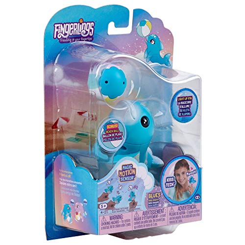 WowWee Fingerlings Baby Light-Up Dolphin - Blues (Blue) - Interactive Toy