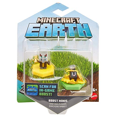 Mattel MINECRAFT Earth BOOST MINI FIGURES 2-PACK NFC-Chip Toys, Earth Augmented Reality Mobile Game, Based on Minecraft Video Game, Great for Playing, Trading, and Collecting, Adventure Toy