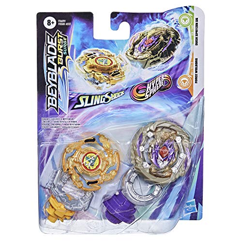 Beyblade Hasbro Hasbro Burst Surge Dual Collection Pack Hypersphere Dusk Spryzen S5 and Slingshock Force Wolborg Spinning Top Toys - 2 Battling Game Tops