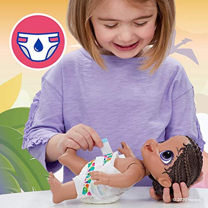 Baby Alive Dino Cuties Doll, Tyrannosaurus, Doll Accessories, Drinks, Wets, T-Rex Dinosaur Toy for Kids Ages 3 Years and Up, Black Hair