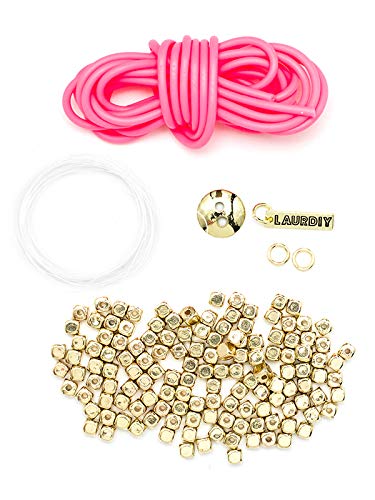 LaurDIY Pink Gold Wrap Cord Bracelet MINI DIY KIT, Multicolor