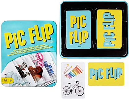 Mattel Games Mattel Games PIC FLIP Card Matching Game with 110 Cards in a Decorative Tin, Makes a Great Gift for 7 Year Olds and Up [Amazon Exclusive]