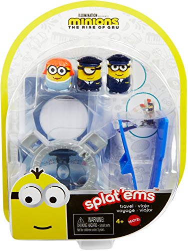 Minions: The Rise of Gru Splat'ems Multipack Pilot with 3 Mini Minion Figures with Deluxe Launcher and Sticky Targets, Gift for Kids 4 Years & Older