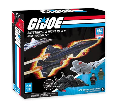 Forever Clever GI Joe Skystriker & Night Raven Jet Fighter Construction Set (150 Total Pieces)