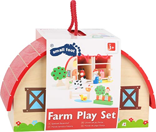 small foot wooden toys Wooden Farm Play Set - Premium Toy Designed for Kids, Ages 3 Years & Up. A Small Foot Design, Multi