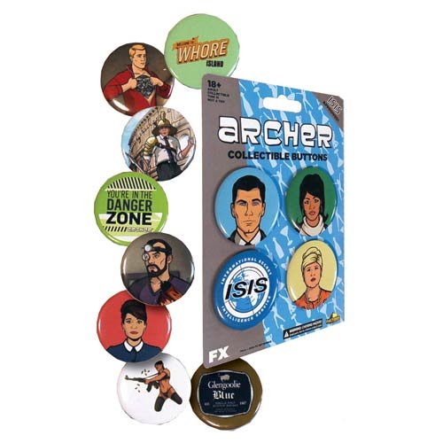 Factory Entertainment Archer Wave 1 Button 4-Pack Set