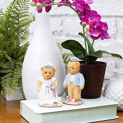 Roman 12926 Cherished Teddies Theo and Olivia Wedding Couple Figure, 4.25-inch Height