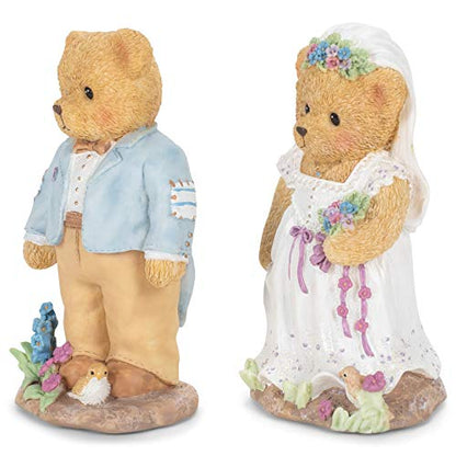 Roman 12926 Cherished Teddies Theo and Olivia Wedding Couple Figure, 4.25-inch Height