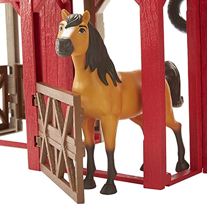 Mattel Spirit Untamed Barn Playset with Spirit Horse, Barn, 3 Play Areas, 10 Play Pieces, Great Gift for Ages 3 Years Old & Up