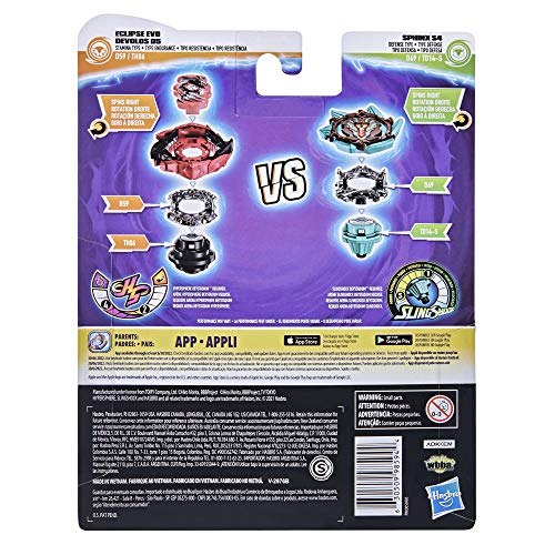 BEYBLADE Hasbro Burst Surge Dual Collection Pack Hypersphere Eclipse Evo Devolos D5 and Slingshock Sphinx S4-2 Spinning Tops,Battle Game Toys
