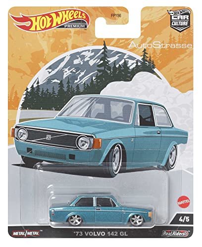 Hot Wheels Car Culture Circuit Legends Vehicles for 3 Kids Years Old & Up, 74 Volvo 142 Gl, Premium Collection of Car Culture 1:64 Scale Vehicles