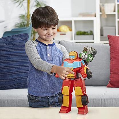 Transformers Playskool Heroes Rescue Bots Academy Rescue Power Hot Shot Converting Toy Robot, 14-Inch Collectible Action Figure Toy for Kids Ages 3 and Up