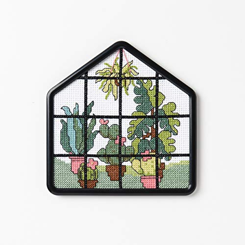 Bucilla 47907E My 1st Stitch Counted Cross Stitch Kit, 4", Greenhouse