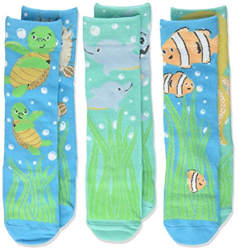 DEMDACO Under the Sea Child's 18-36 Months Stretch Cotton Knee High Socks Box Set of 3