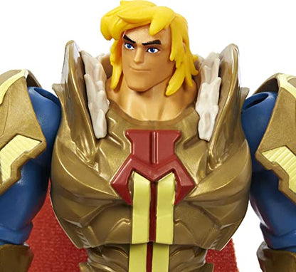 He-Man and the Masters of the Universe He-Man Action Figure in Grayskull Armor with Power Attack Move & 2 Accessories Inspired by MOTU Netflix Animated Series, 5.5-in Collectible Toy for Kids Ages 4+