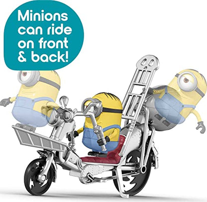 Minions: The Rise of Gru Movie Moments Pedal Power Gru Approx 4-in/10-cm Action Figure Interactive Toy with Articulation & Movie Scene Accessories, Great Gift for 4 Years & Older Minion Fans