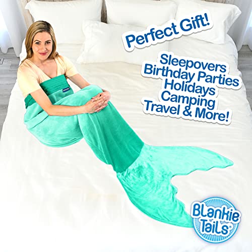 Blankie Tails | Mermaid Blanket Wearable Blanket - Double Sided Mermaid Minky Fleece Blanket