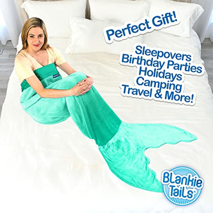 Blankie Tails | Mermaid Blanket Wearable Blanket - Double Sided Mermaid Minky Fleece Blanket