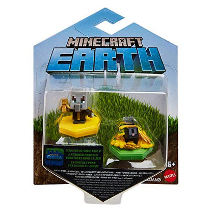 Mattel MINECRAFT Earth BOOST MINI FIGURES 2-PACK NFC-Chip Toys, Earth Augmented Reality Mobile Game, Based on Minecraft Video Game, Great for Playing, Trading, and Collecting, Adventure Toy